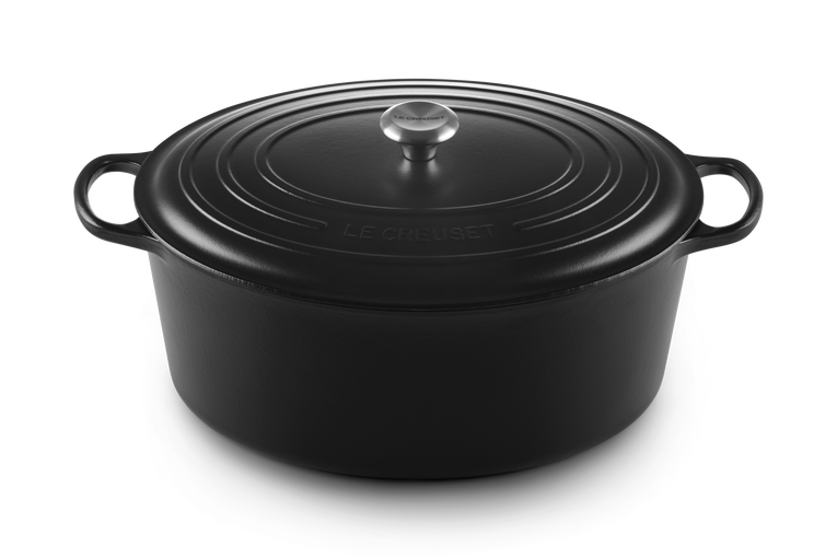 Cast Iron Oval Casserole with Black Interior