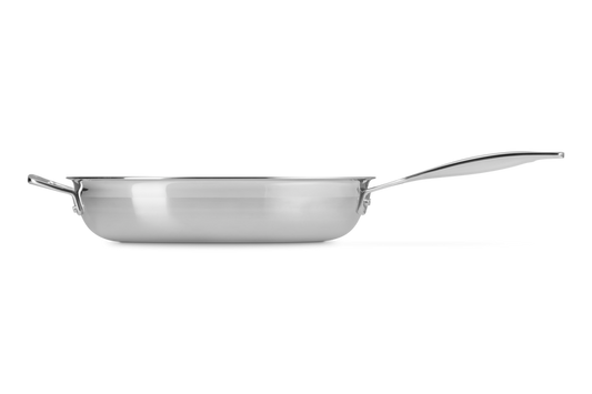 3-ply Stainless Steel Uncoated Frying Pan with Helper Handle