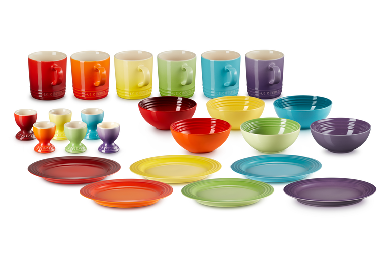 Stoneware Rainbow 24-piece Breakfast Set