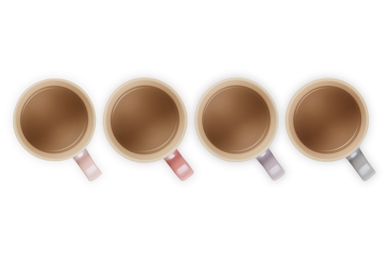 Stoneware Metallics Set of 4 Mugs Pastel