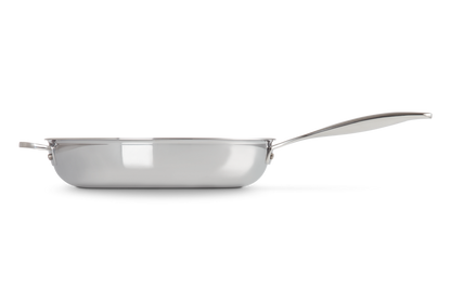 Signature Stainless Steel Uncoated Frying Pan with Helper Handle