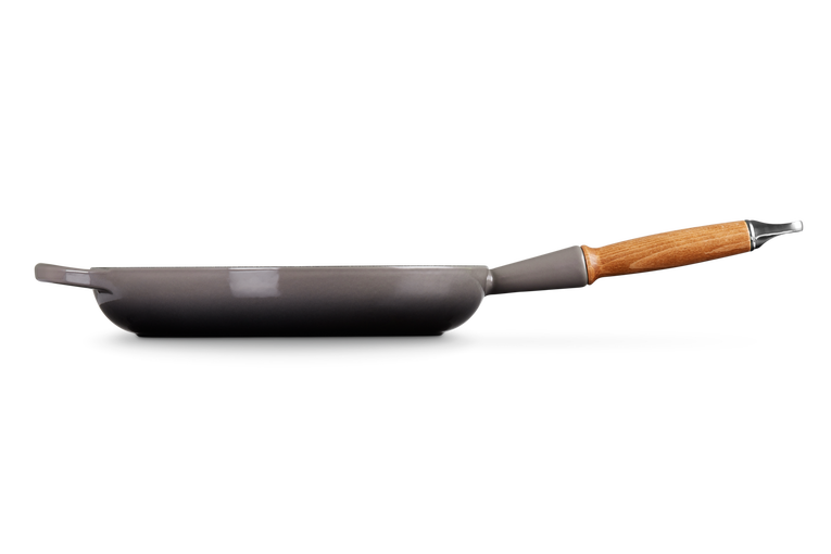 Cast Iron Frying Pan with Wooden Handle