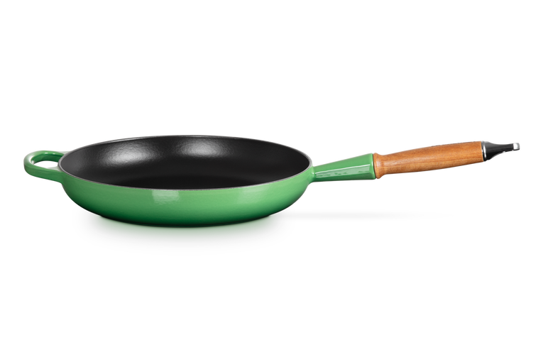 Cast Iron Frying Pan with Wooden Handle