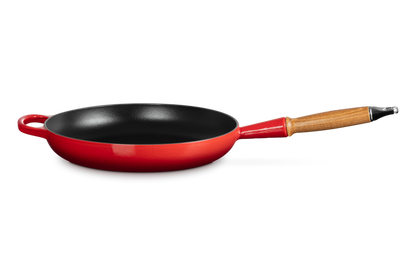 Cast Iron Frying Pan with Wooden Handle
