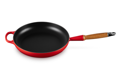 Cast Iron Frying Pan with Wooden Handle