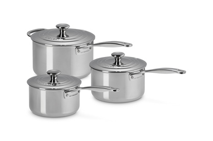 Signature 3-ply Stainless Steel 3-piece Saucepan Set